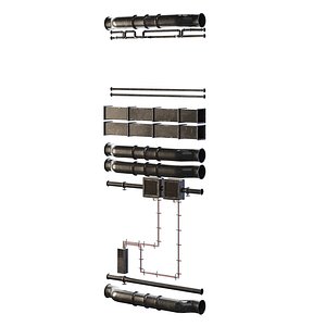 Wall Pipes 3D model