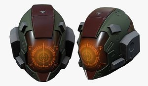 3D helmet sci fi model