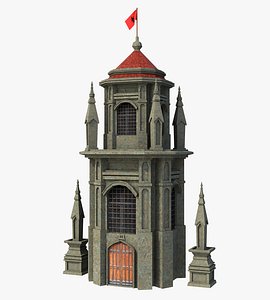 Fantasy Tower Guard Entrance 3D model