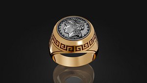 coin luxury jewelry ring