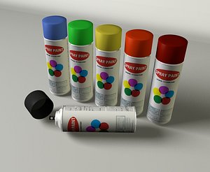 spray cans 3d c4d