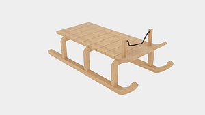 wood sledge 3d model