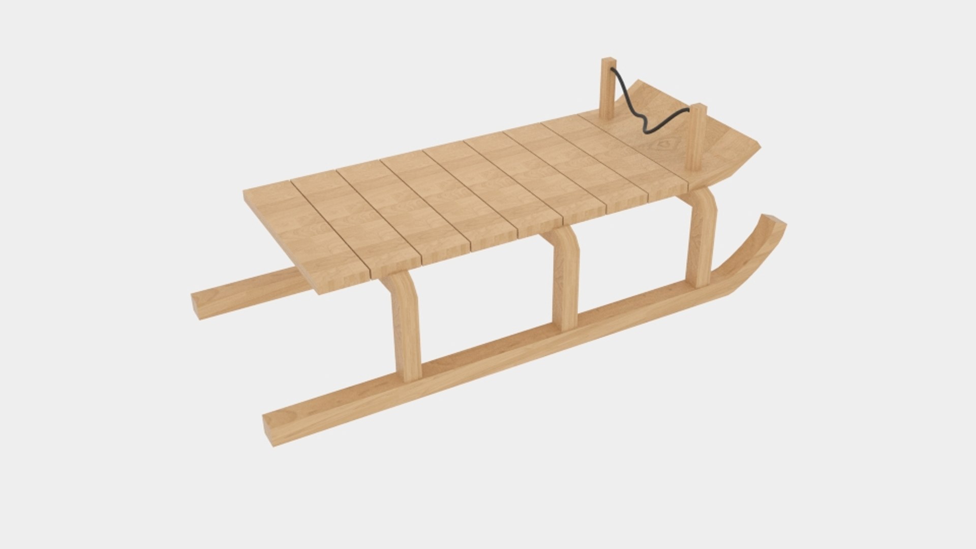 wood sledge 3d model