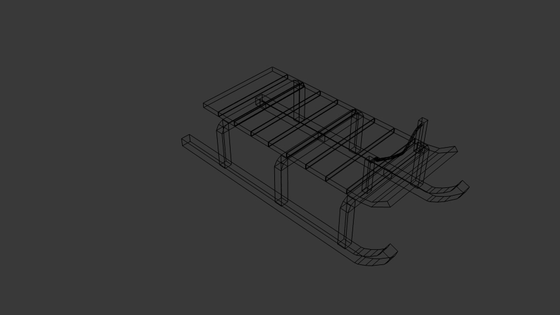 wood sledge 3d model