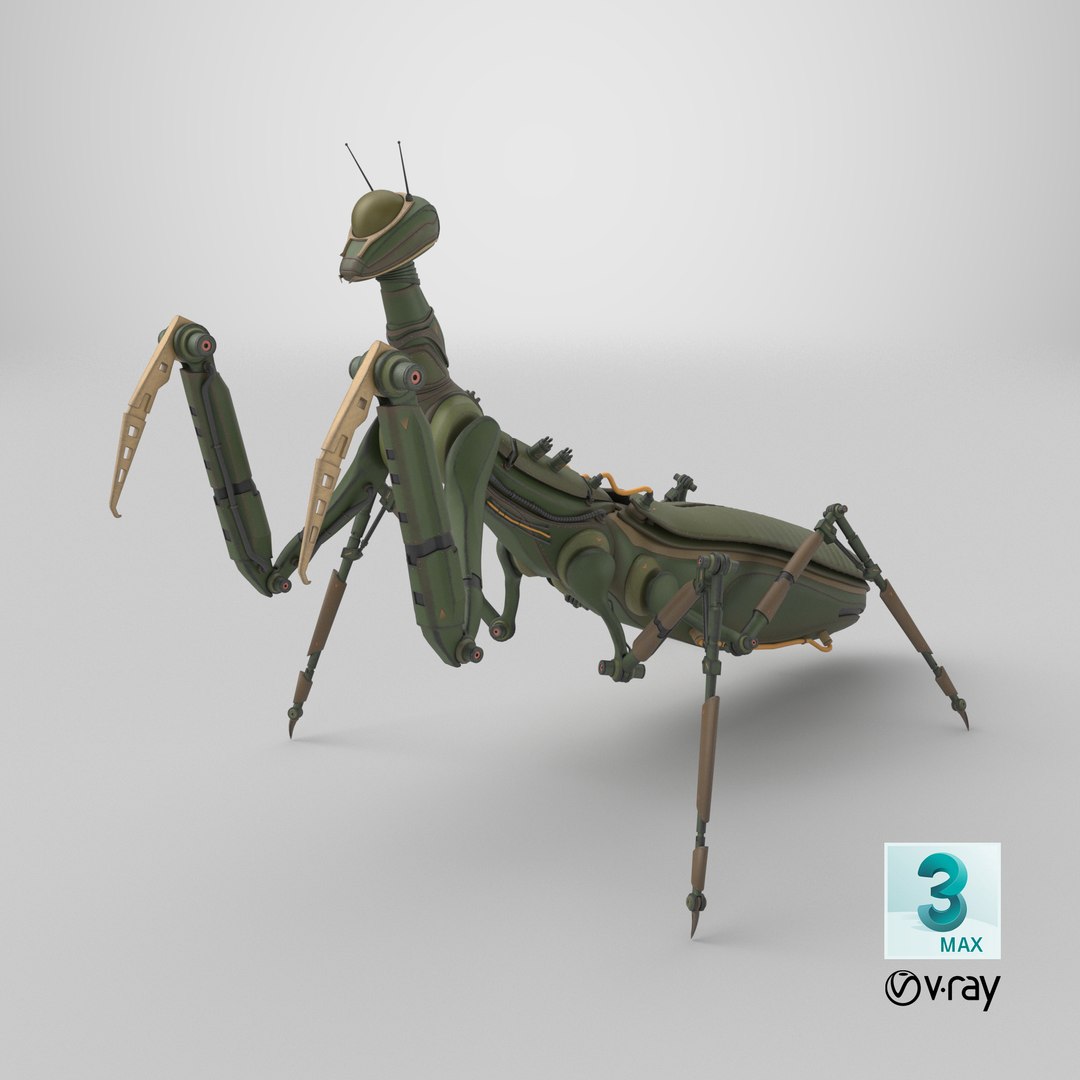 Robot Mantis 3D https://p.turbosquid.com/ts-thumb/bh/WiI5wo/aS/stemcell_max_vray_render/png/1706243061/1920x1080/fit_q87/370a9a79a96d16cd9d3aa6e94e5f5d6194dca97c/stemcell_max_vray_render.jpg