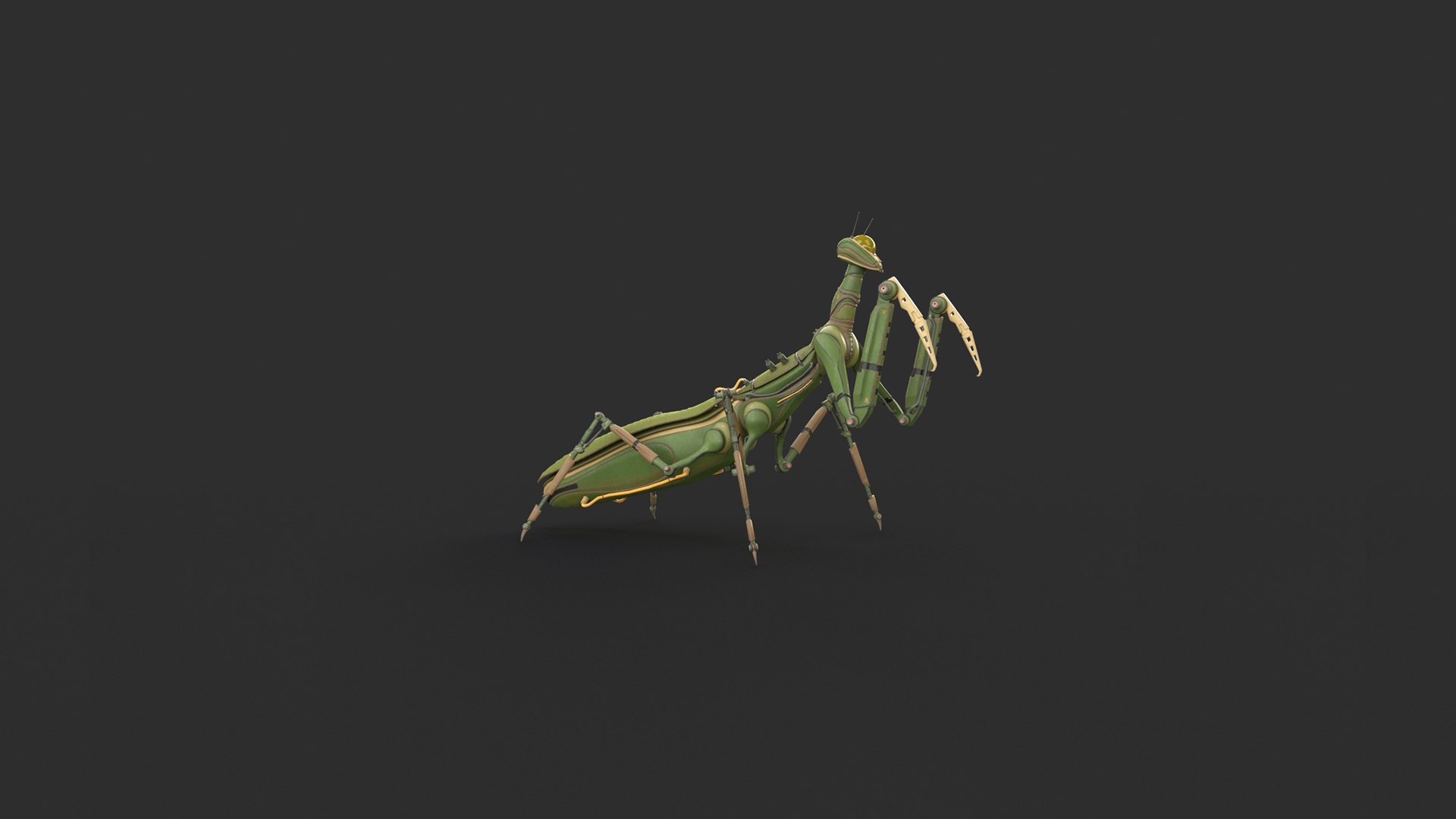 Robot Mantis 3D https://p.turbosquid.com/ts-thumb/bh/WiI5wo/js/mantis_03/jpg/1688482446/1920x1080/fit_q87/ee451adc1b456f1edea99777dd681f65c65592f5/mantis_03.jpg