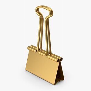 3D Gold Binder Clip(1)