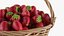 Puesto de mercado de frutas y cestas
