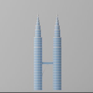 Petronas Twin Towers Kuala Lumpur Landmark 3D model