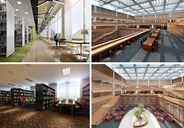 3D school library interior design - TurboSquid 1705998