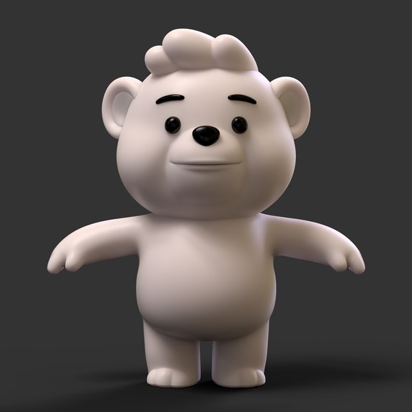 OBJ file BEAR CARTOON BEAR 3d model animated for blender-fbx-unity