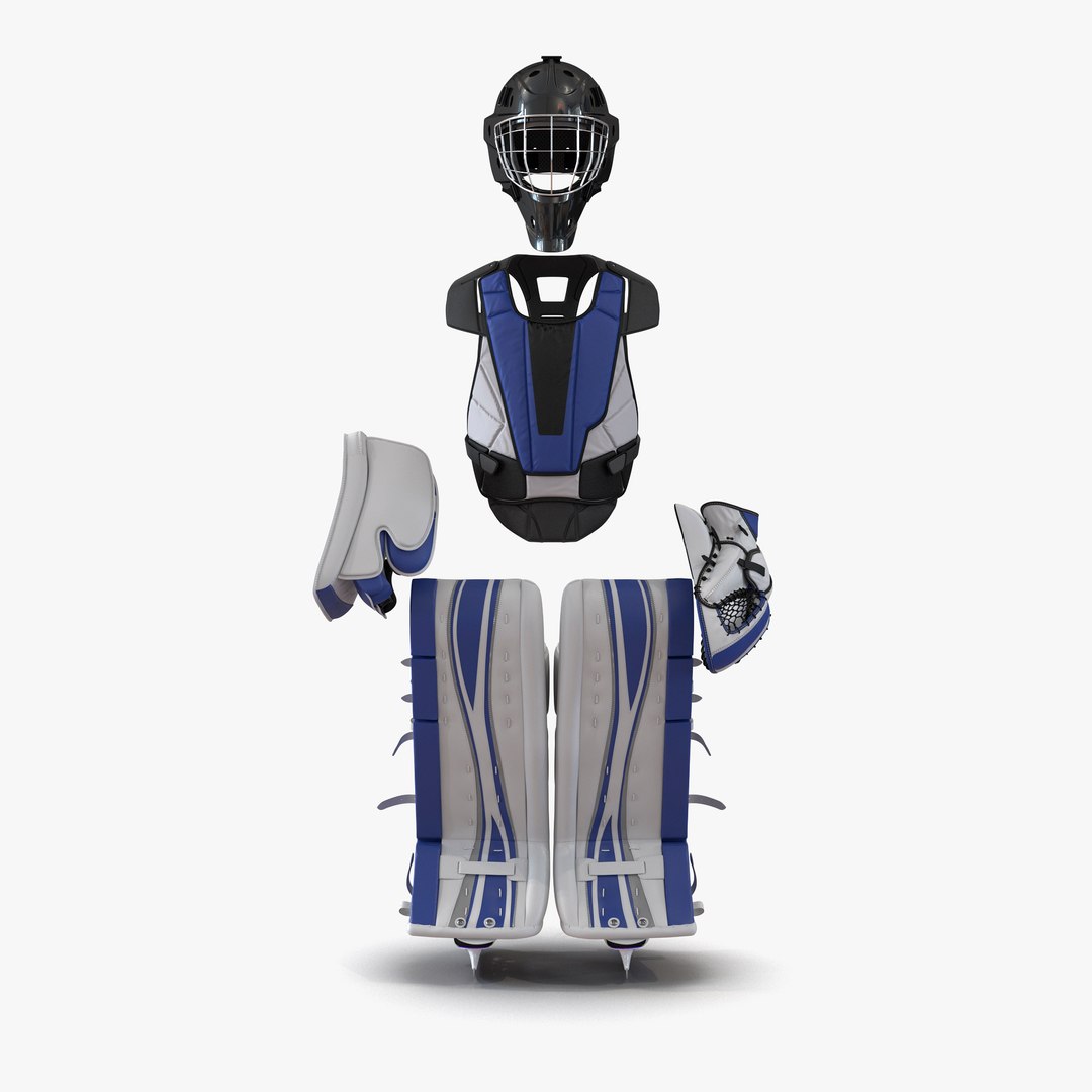 Hockey Goalie Protection Kit Generic Blue 3 3D Model 3D model preview