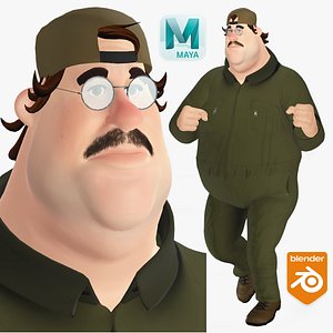 Cartoon Rigged Man-Tony Character 3D Model