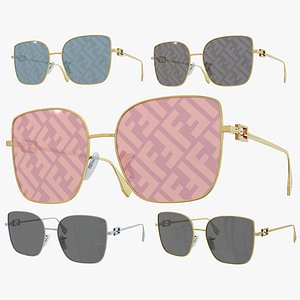 3D Fendi Baguette Sunglasses Logo