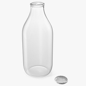 Glass Bottle One Pint with Foil Top Open