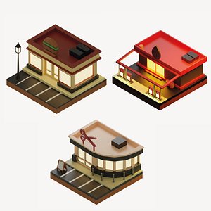 Low Poly Building Collection model