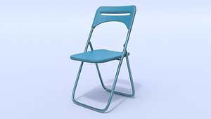 blue basic ikea kitchen 3D model