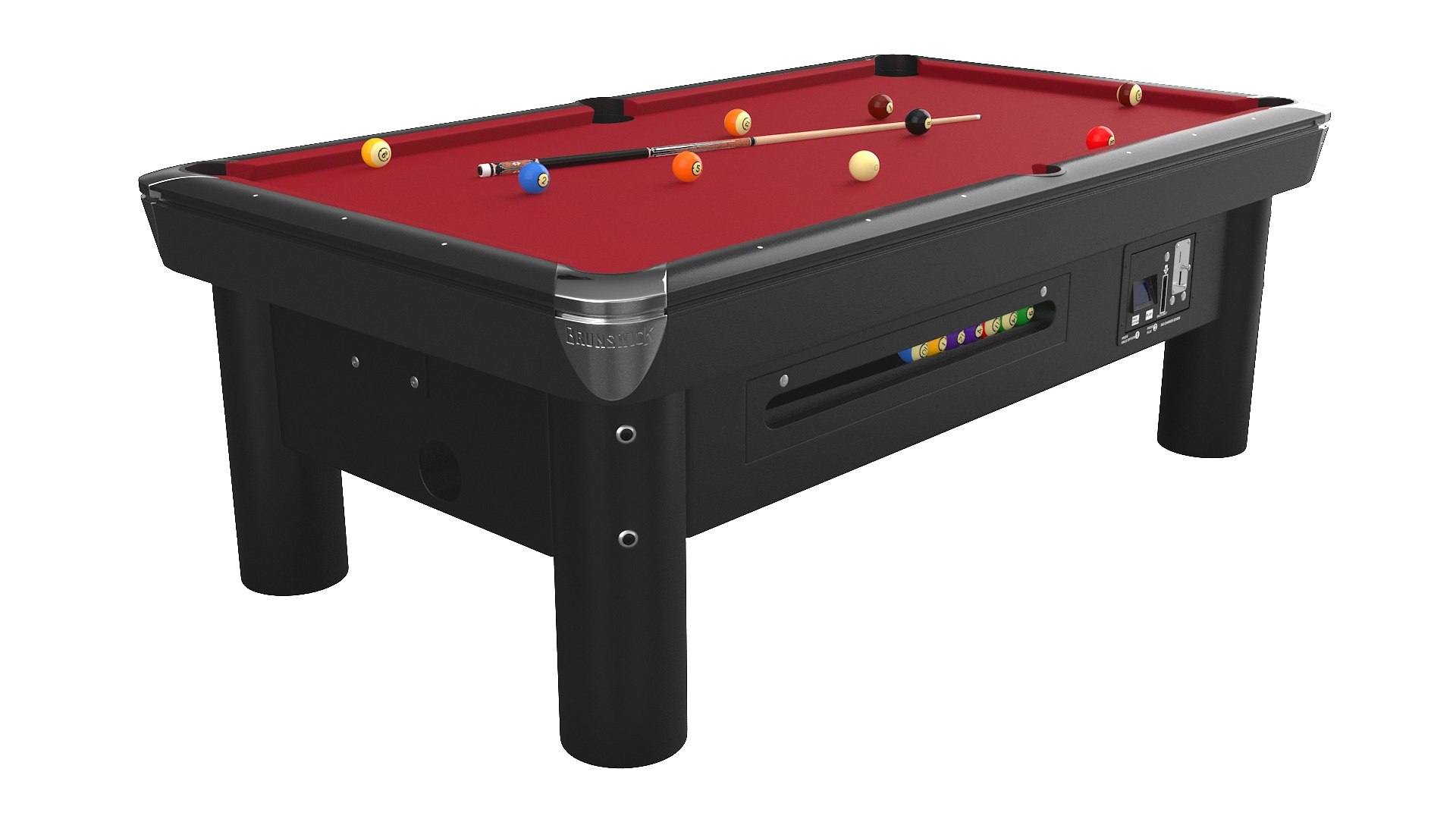 3D Model Public Pool Table Red - TurboSquid 2218459