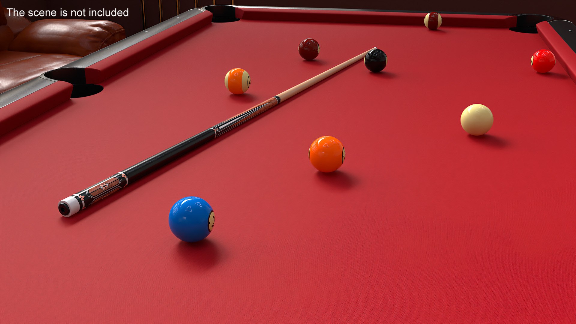 3D Model Public Pool Table Red - TurboSquid 2218459