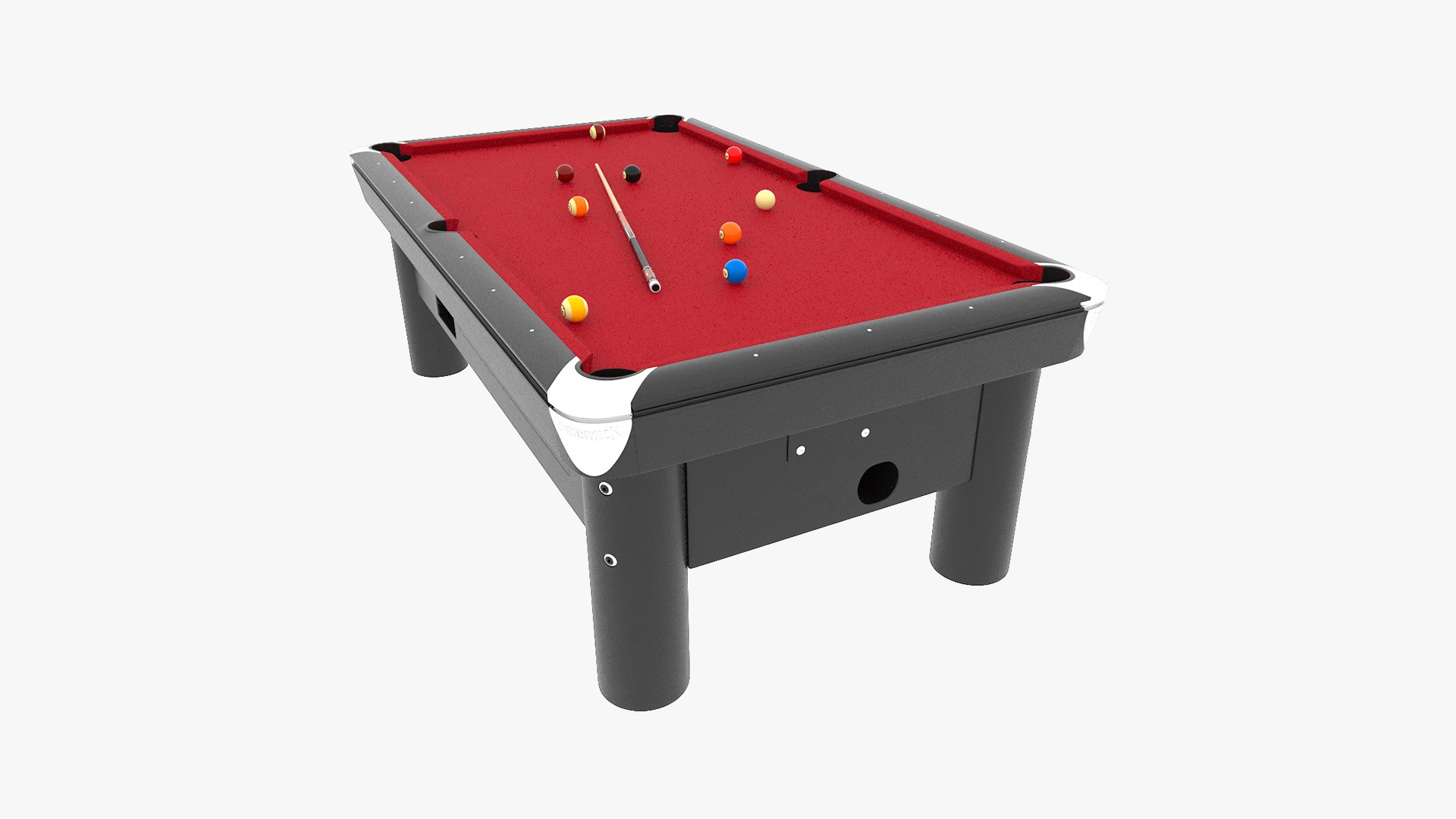 Public Pool Table Red 3D model preview