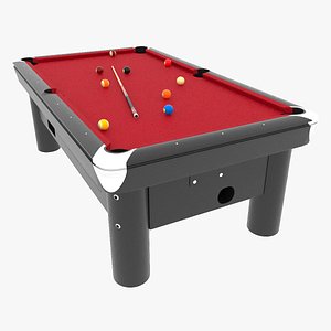 3D model Public Pool Table Red