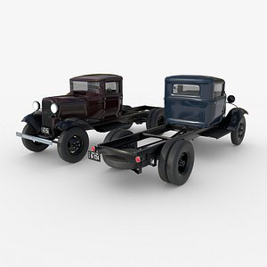 3D 1933 Ford Model BB truck with a short wheelbase model
