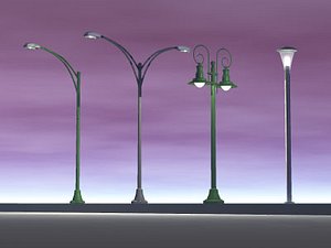 3ds street lamps set