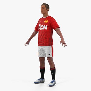 Soccer or Football Player United with Hair 3D Model
