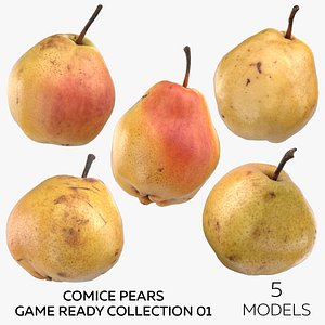 3D Comice Pears Game Ready Collection 01 - 5 models