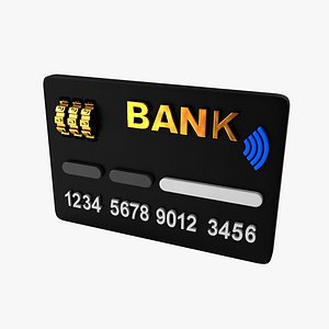 3D Cartoon Black Bank Card model
