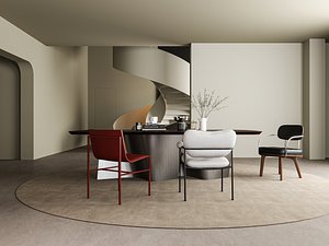 modern dining room 3D model