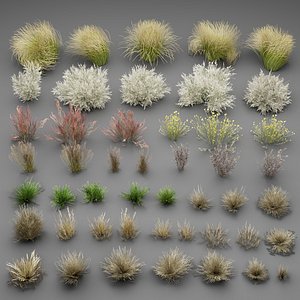 3D model Wild Grass Low Poly Bundle 2024  Over 40 Models