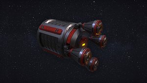3D Sci FI Escape Pod Low-poly 3D model