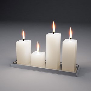 Four Candles and tray