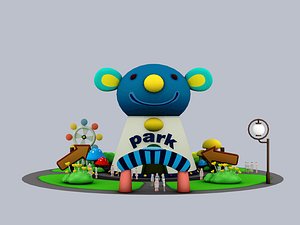 cartoon park house 3d model