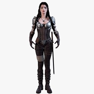 3D female warrior model