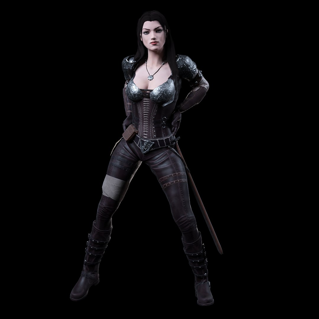 3D Female Warrior Model - TurboSquid 1153538