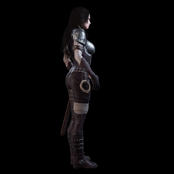 3d Female Warrior Model Turbosquid 1153538