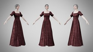 Dress 27 Chocolate Velvet With Design