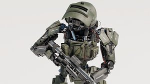 Sci-fi Military Humanoid Robot 3D model