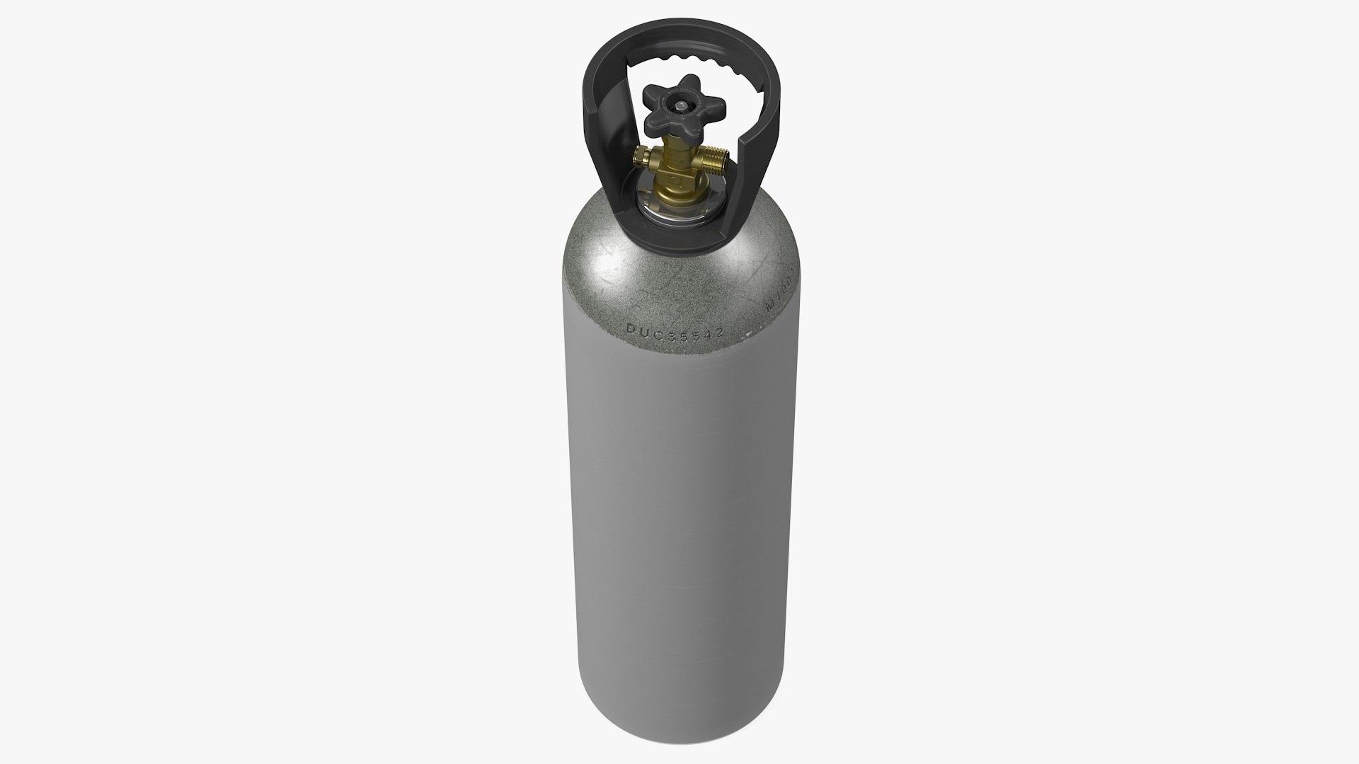 Aluminum CO2 Cylinder 3D model preview