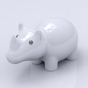 Rhino Porcelain Figure