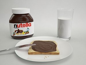 nutella slice bread glass 3d max