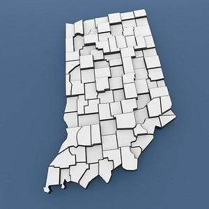 Indiana Counties - Map of United States of America USA 3D model