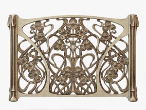 3d model art deco screen