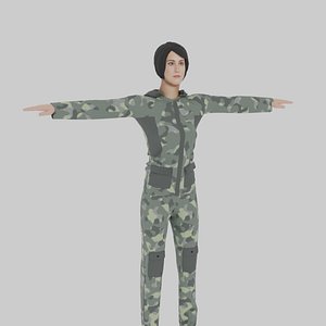 Woman Hunter 3D model