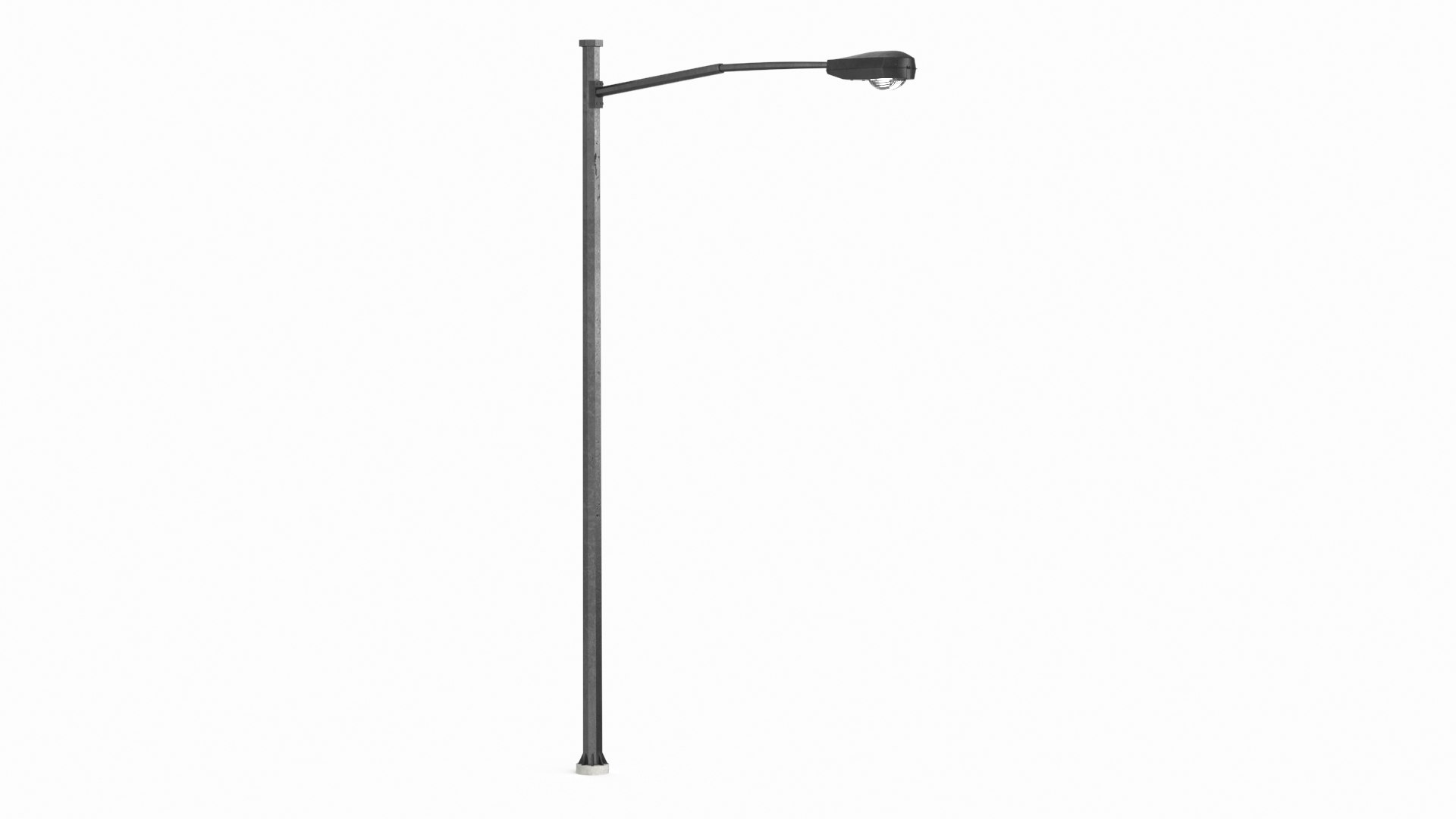 Street Light Pole with Single Lamp 3D model preview