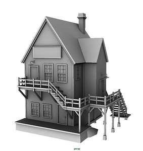 Old country duplex building