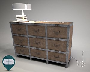 c4d industrial chest drawers
