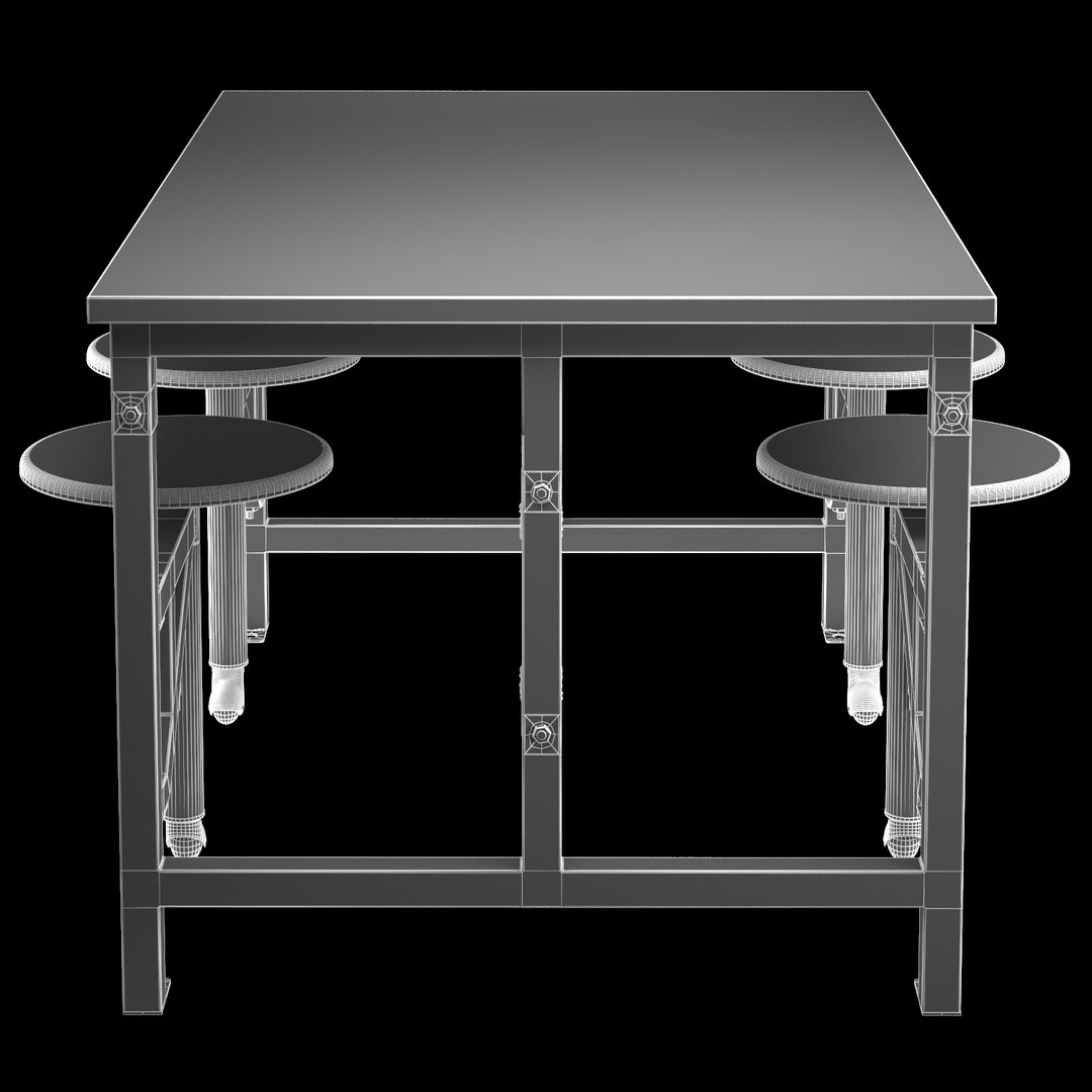 3d Space Table Bar Stools Model